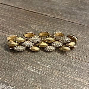 Vintage Gold and Rhinestone Bracelet with Clasp